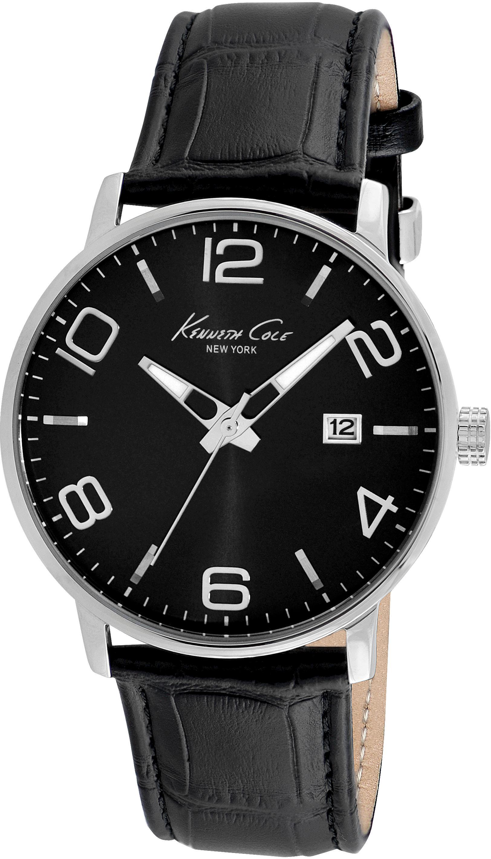 Kenneth Cole Herreklokke IKC8005 Sort/Lær Ø42 mm