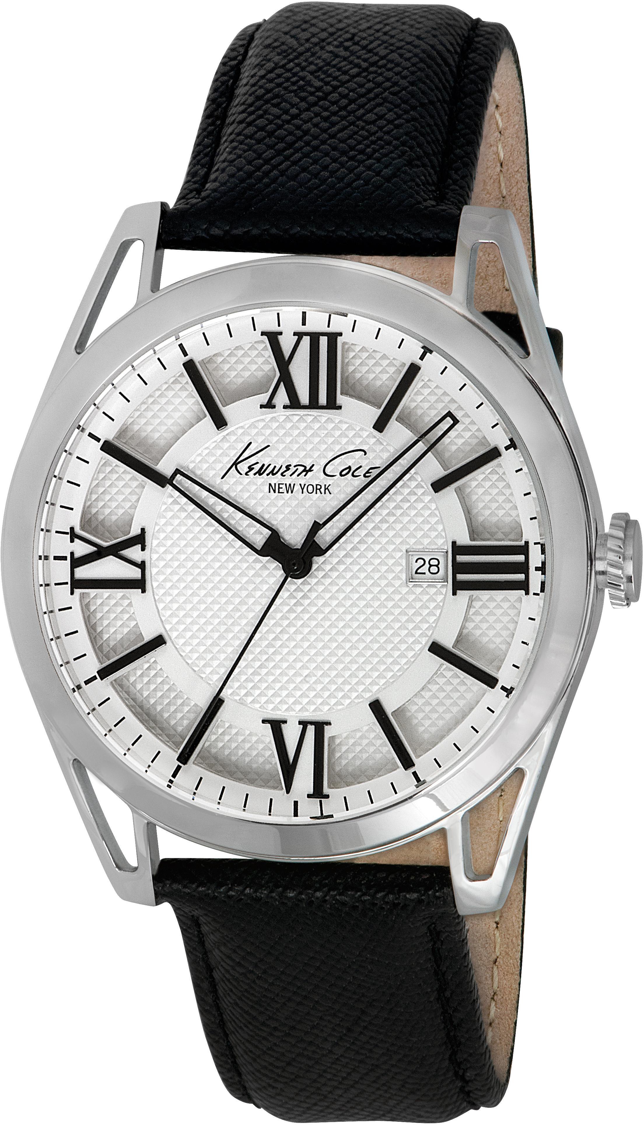Kenneth Cole Herreklokke IKC8072 Hvit/Lær Ø44 mm