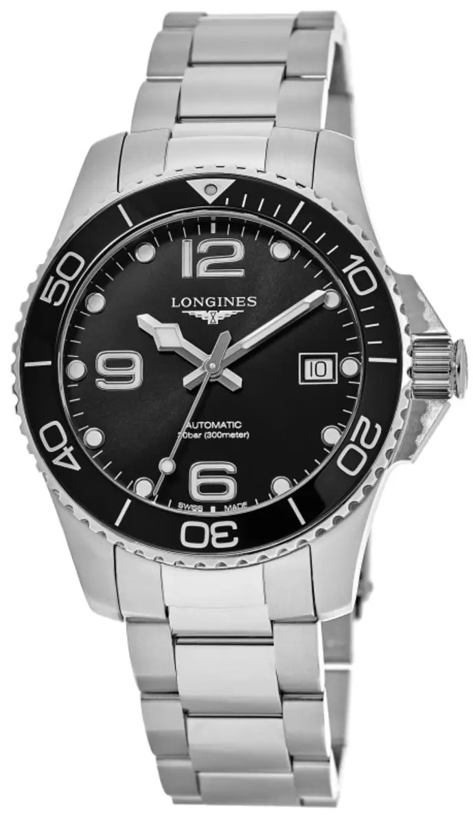 Longines L3.780.4.56.6 HydroConquest Sort/Stål Ø39 mm
