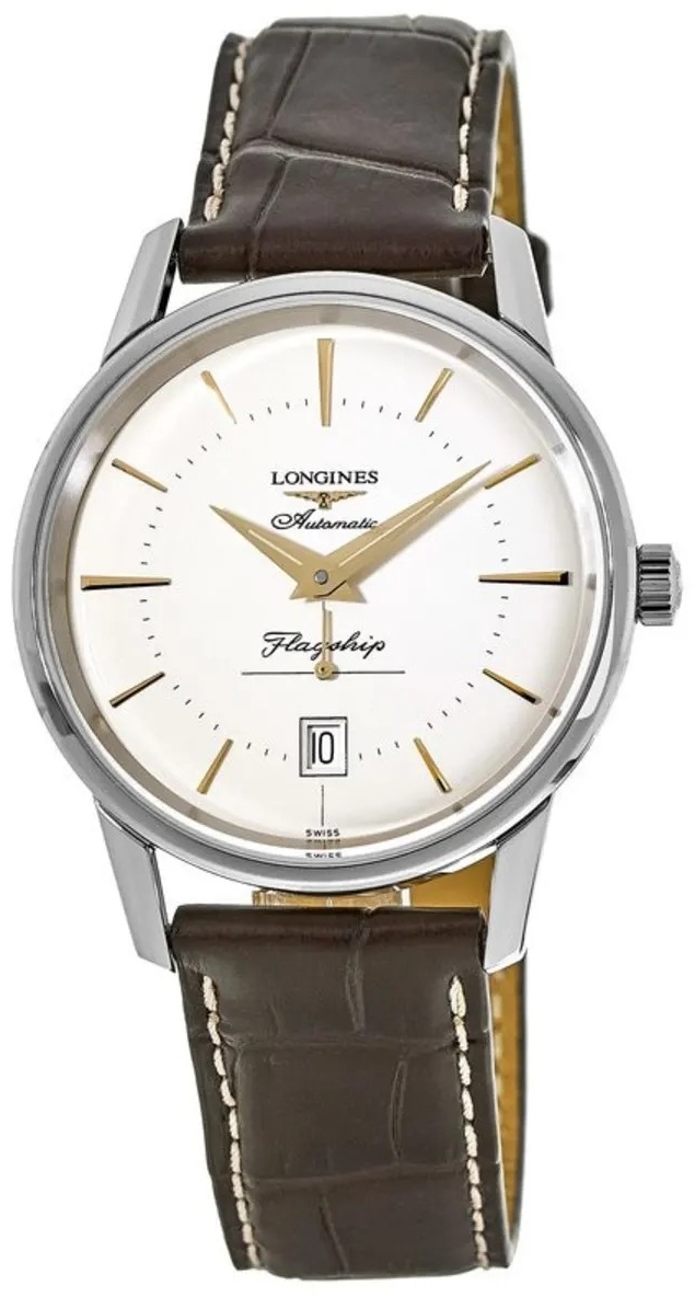 Longines Herreklokke L4.795.4.78.2 Heritage Sølvfarget/Lær Ø38.5 mm
