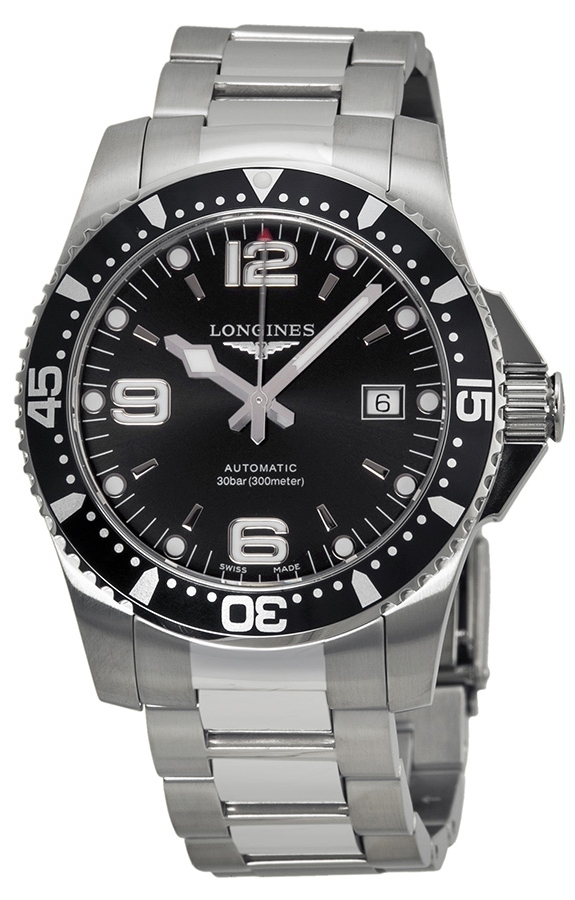 Longines Herreklokke L3.742.4.56.6 Hydroconquest Sort/Stål Ø41 mm