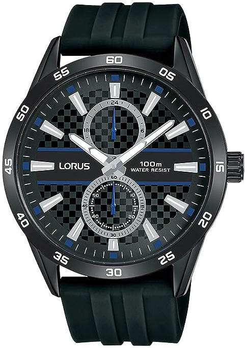 Lorus Herreklokke R3A43AX9 Sports Sort/Gummi Ø43 mm
