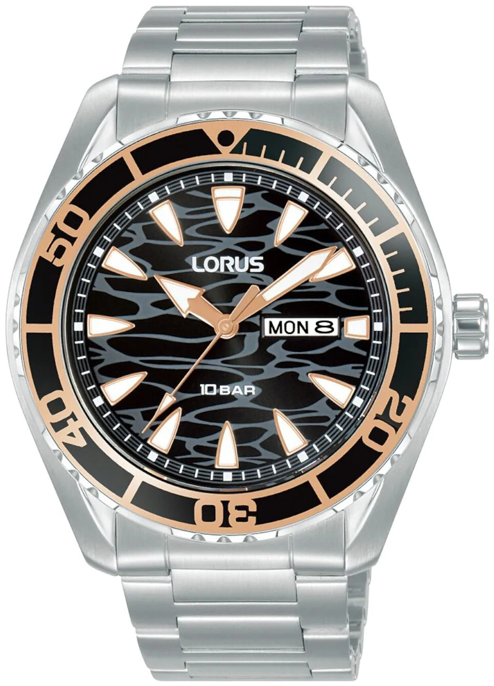 Lorus Herreklokke RH387AX9 Sports Sort/Stål Ø43 mm