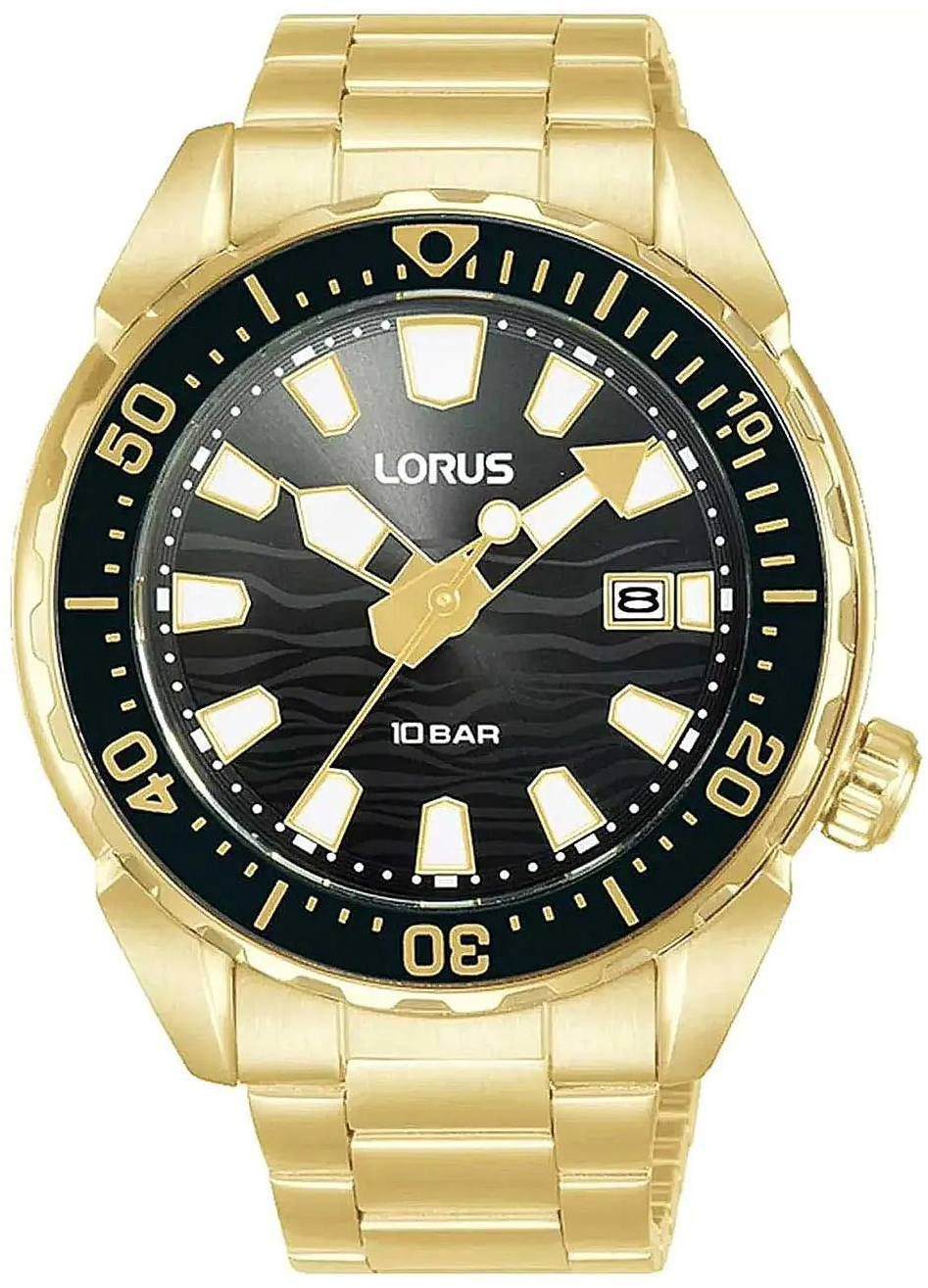 Lorus Herreklokke RH950RX9 Sports Sort/Gulltonet stål Ø41 mm