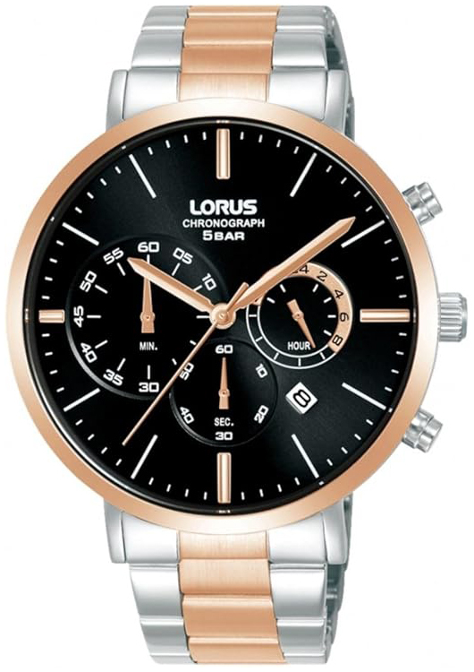 Lorus Herreklokke RT346KX9 Urban Sort/Rose-gulltonet stål Ø43 mm