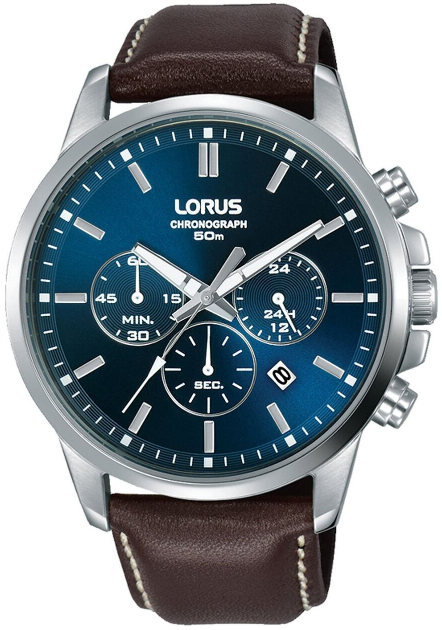 Lorus Herreklokke RT389GX9 Sports Blå/Lær Ø44 mm