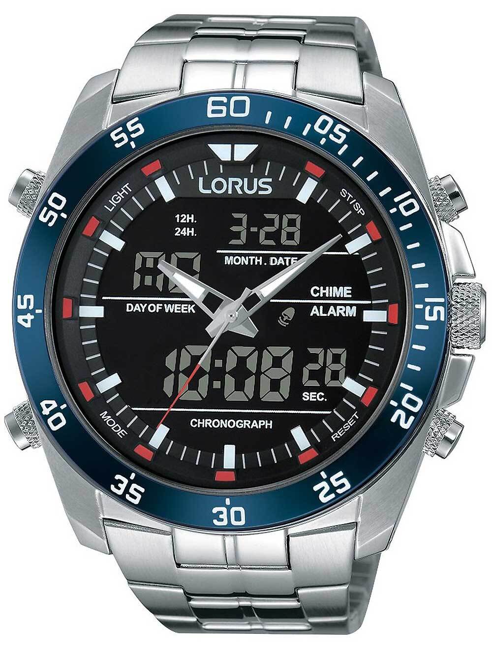 Lorus Herreklokke RW623AX5 Sports Sort/Stål Ø46 mm