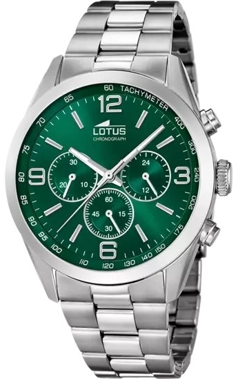 Lotus Herreklokke 18152/F Classic Grønn/Stål Ø43 mm