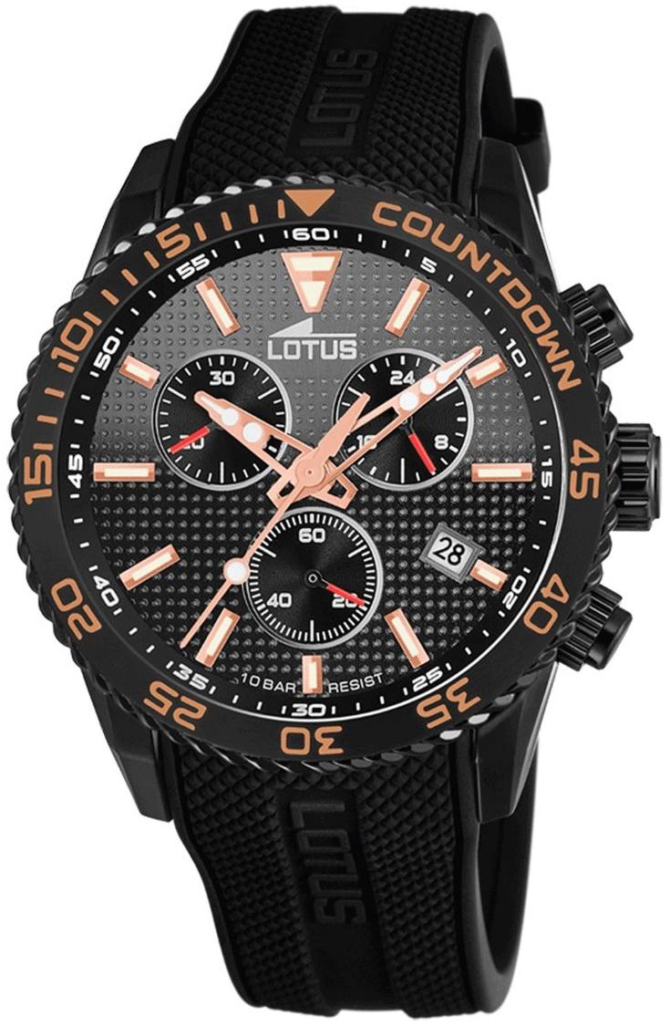 Lotus Herreklokke 18672/C Chrono Grå/Gummi Ø43.5 mm