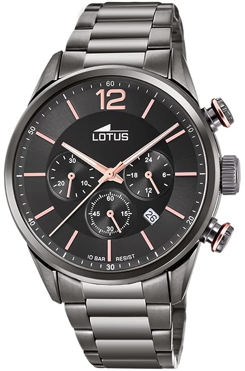 Lotus Herreklokke 18686/2 Chrono Sort/Stål Ø44 mm