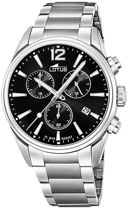 Lotus Herreklokke 18690/3 Chrono Sort/Stål Ø42 mm