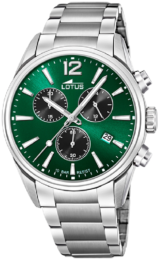Lotus Herreklokke 18690/4 Chrono Grønn/Stål Ø42 mm