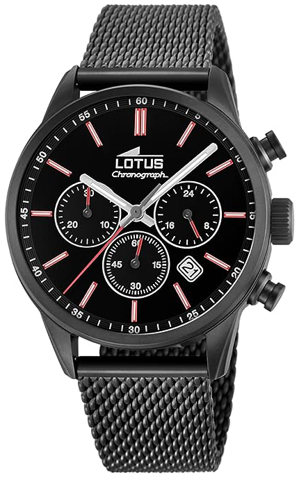 Lotus Herreklokke 18700/1 Chrono Sort/Stål Ø41.5 mm