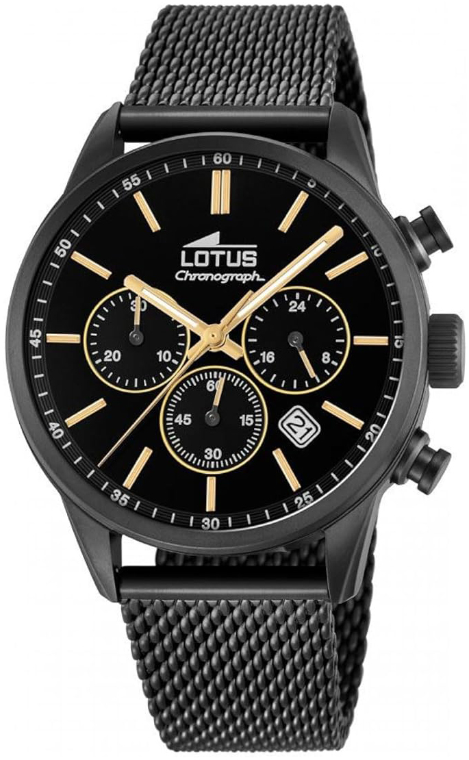 Lotus Herreklokke 18700/2 Chrono Sort/Stål Ø41.5 mm