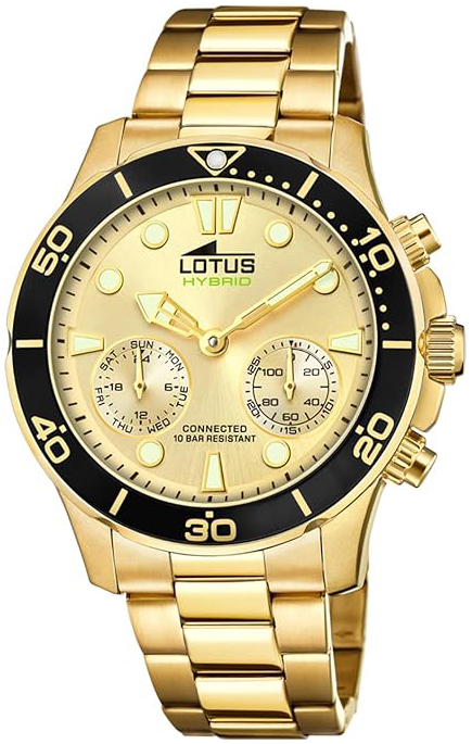Lotus Herreklokke 18802/1 Connected Gull/Gulltonet stål Ø44.5 mm