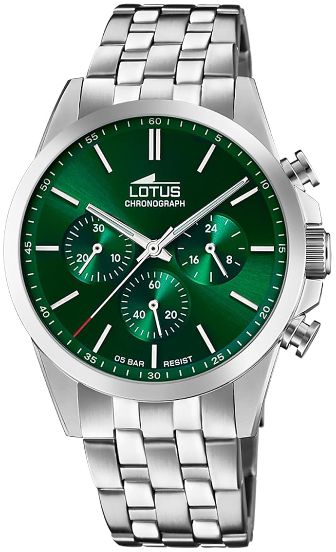 Lotus Herreklokke 18989/3 Chrono Grønn/Stål Ø41 mm