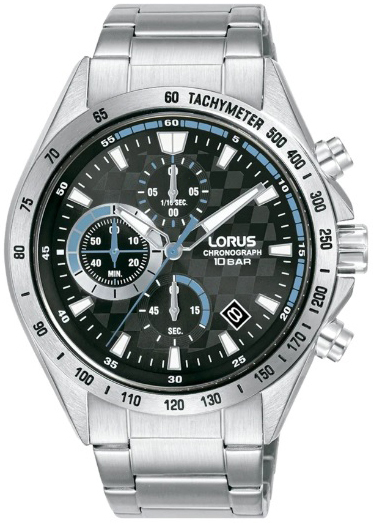 Lorus Herreklokke RM307JX9 Sports Sort/Stål Ø43.5 mm