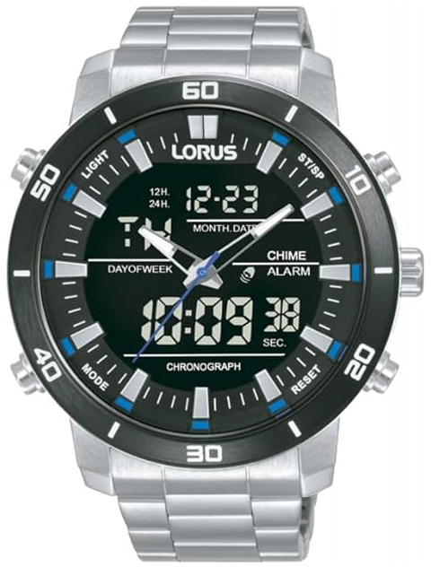 Lorus Herreklokke RW659AX9 Sports LCD/Stål Ø42 mm
