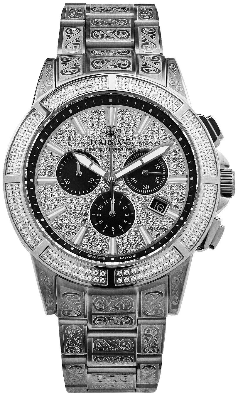 Louis XVI Herreklokke LXVI1127 Majesty Sølvfarget/Stål Ø43 mm