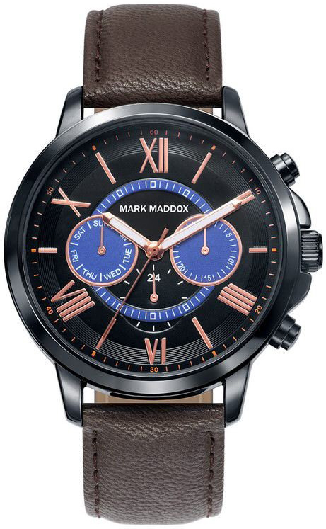 Mark Maddox Herreklokke HC6016-53 Classic Sort/Lær Ø42 mm