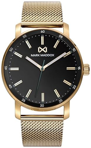 Mark Maddox Herreklokke HM7150-97 Midtown Sort/Gulltonet stål Ø40 mm