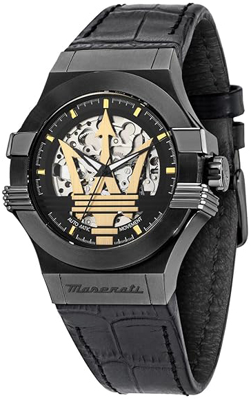Maserati Herreklokke R8821108051 Potenza Skjelettkuttet/Lær Ø42 mm