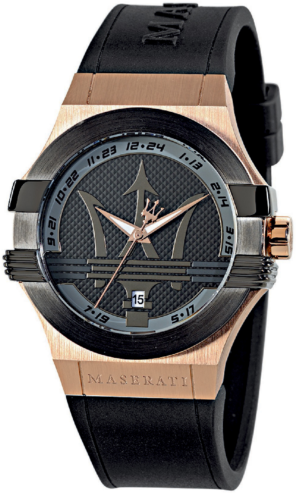 Maserati Herreklokke R8851108002 Potenza Sort/Gummi Ø42 mm