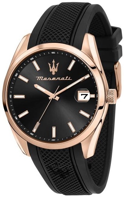 Maserati Herreklokke R8851151002 Attrazione Sort/Gummi Ø43 mm