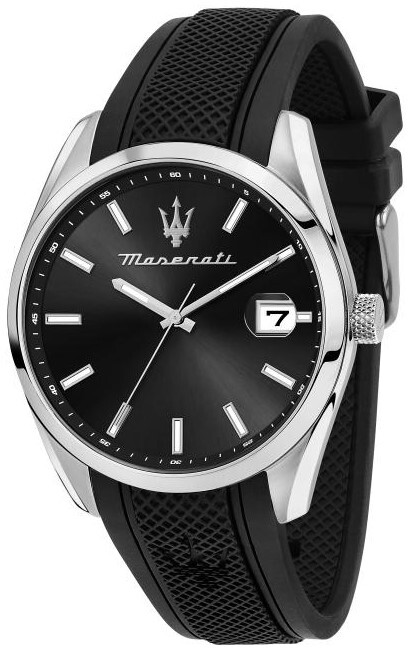 Maserati Herreklokke R8851151004 Attrazione Sort/Gummi Ø43 mm
