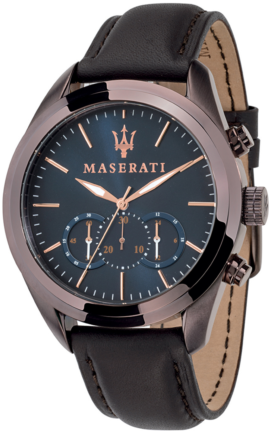 Maserati Herreklokke R8871612008 Traguardo Blå/Lær Ø45 mm