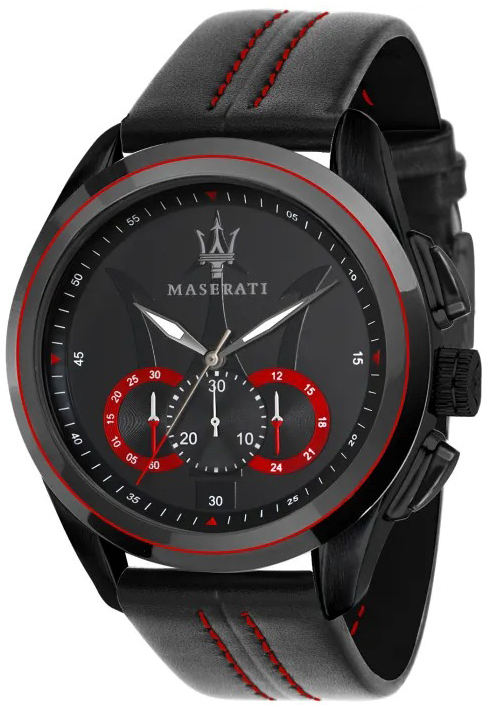 Maserati Herreklokke R8873612068 Traguardo Sort/Lær Ø45 mm