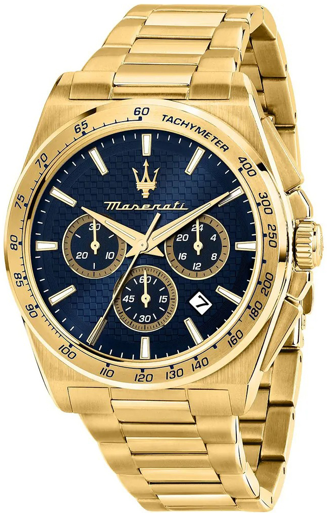 Maserati Herreklokke R8873652002 Velocita Blå/Gulltonet stål Ø43 mm