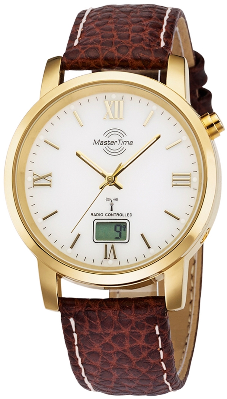 Master Time Herreklokke MTGA-10298-13L Funk Basic Hvit/Lær Ø41 mm
