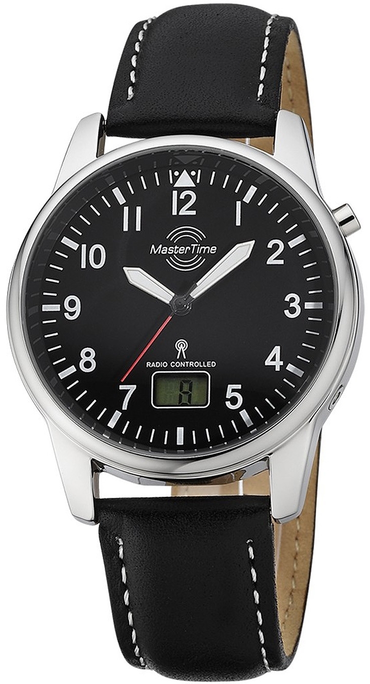 Master Time Herreklokke MTGA-10715-61L Funk Basic Sort/Lær Ø41 mm