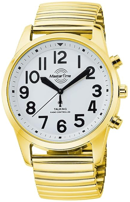 Master Time Herreklokke MTGA-10941-12Z Talking Hvit/Gulltonet stål