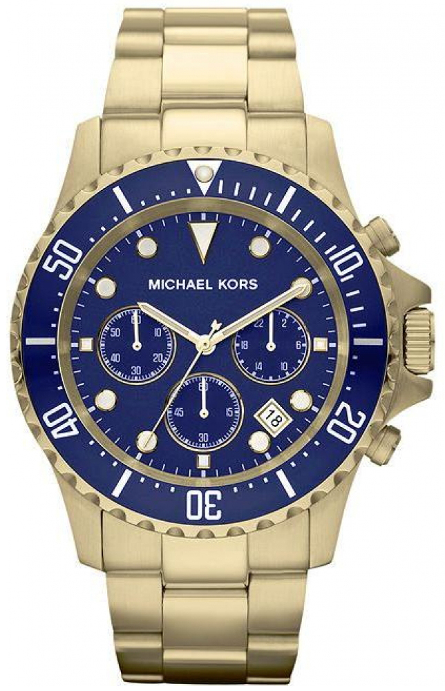 Michael Kors Everest Herreklokke MK8267 Blå/Gulltonet stål Ø45 mm - Michael Kors