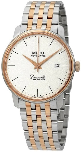 Mido Herreklokke M027.407.22.010.00 Baroncelli Hvit/Rose-gulltonet