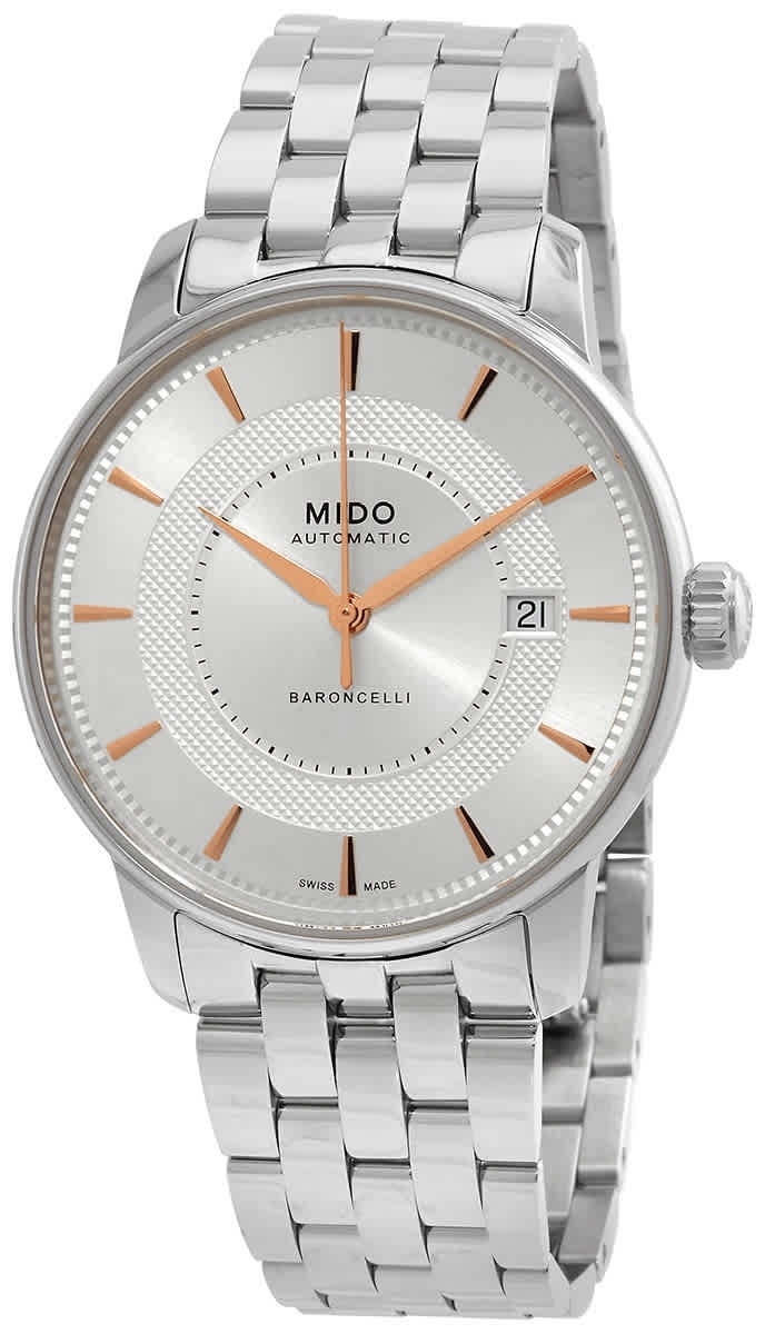 Mido Herreklokke M037.407.11.031.01 Baroncelli Sølvfarget/Stål Ø39
