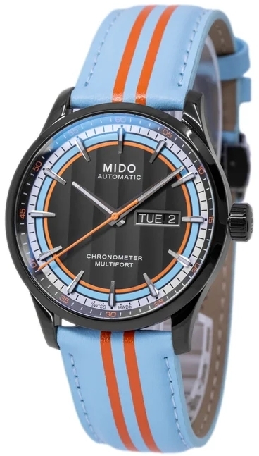 Mido Herreklokke M038.431.36.051.00 Multifort Sort/Lær Ø42 mm