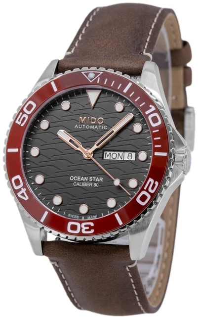 Mido Herreklokke M042.430.16.051.00 Ocean Star Sort/Lær Ø42.5 mm
