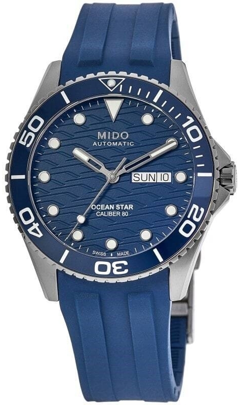 Mido Herreklokke M042.430.17.041.00 Ocean Star Blå/Gummi Ø42.5 mm