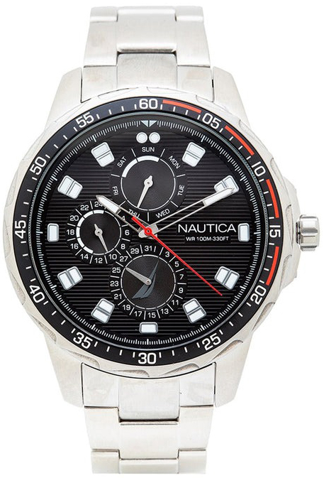 Nautica Herreklokke NAPCLLE16 Coba Lake Sort/Stål Ø48 mm