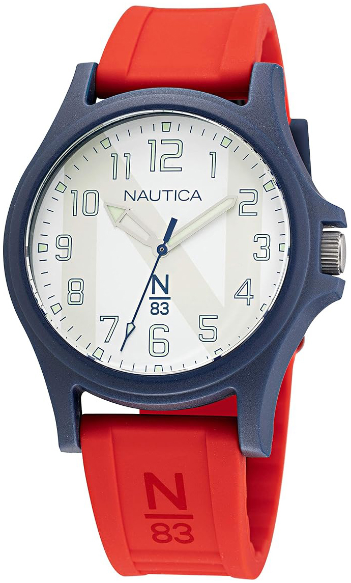 Nautica Herreklokke NAPJSS119 Java Sea Hvit/Gummi Ø40 mm