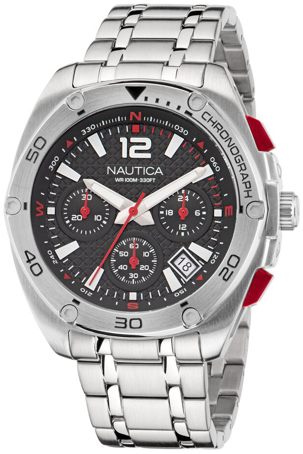 Nautica Herreklokke NAPTCF206 Tin Grå/Stål Ø44 mm