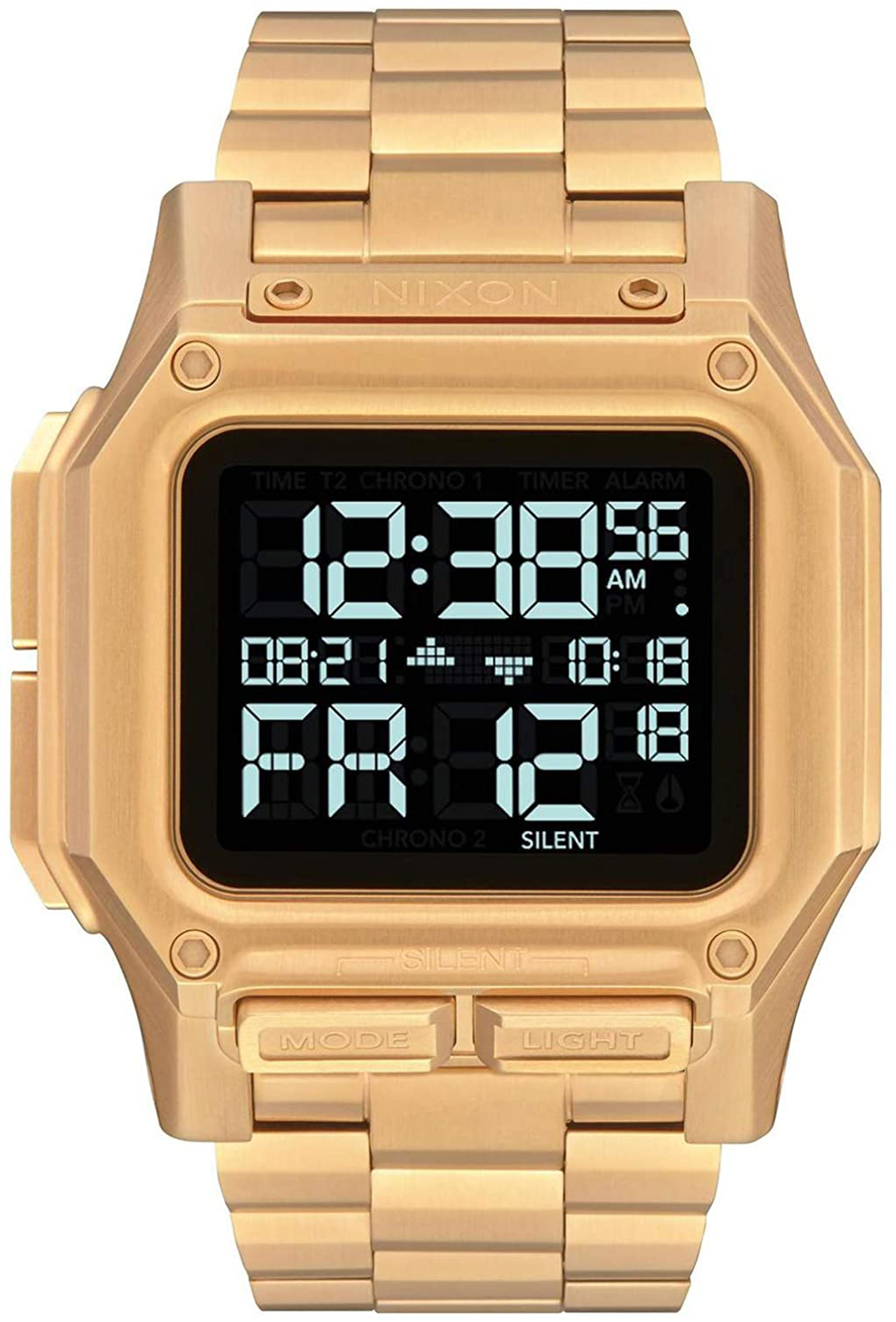 Nixon Herreklokke A1268502-00 LCD/Gulltonet stål