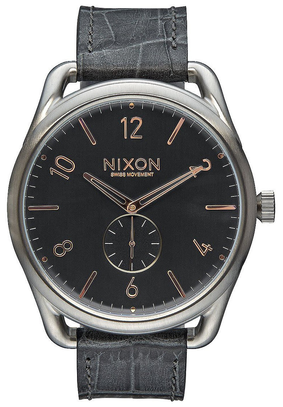 Nixon 99999 Herreklokke A4652145-00 Sort/Lær Ø45 mm - Nixon