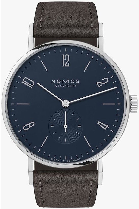 Nomos Glashütte Herreklokke N-166 Tangente Blå/Lær Ø37.5 mm