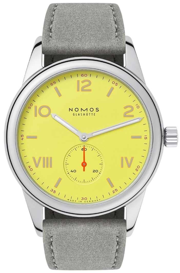 Nomos Glashütte Herreklokke N-721 Club Campus Gul/Lær Ø38.5 mm
