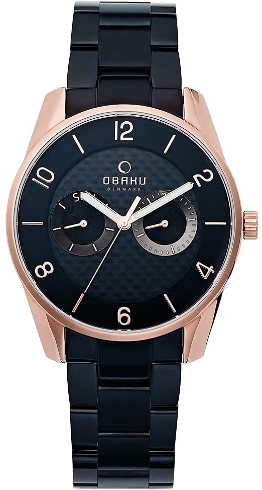 Obaku Herreklokke V171GMVBSB Flint Sort/Stål Ø41 mm