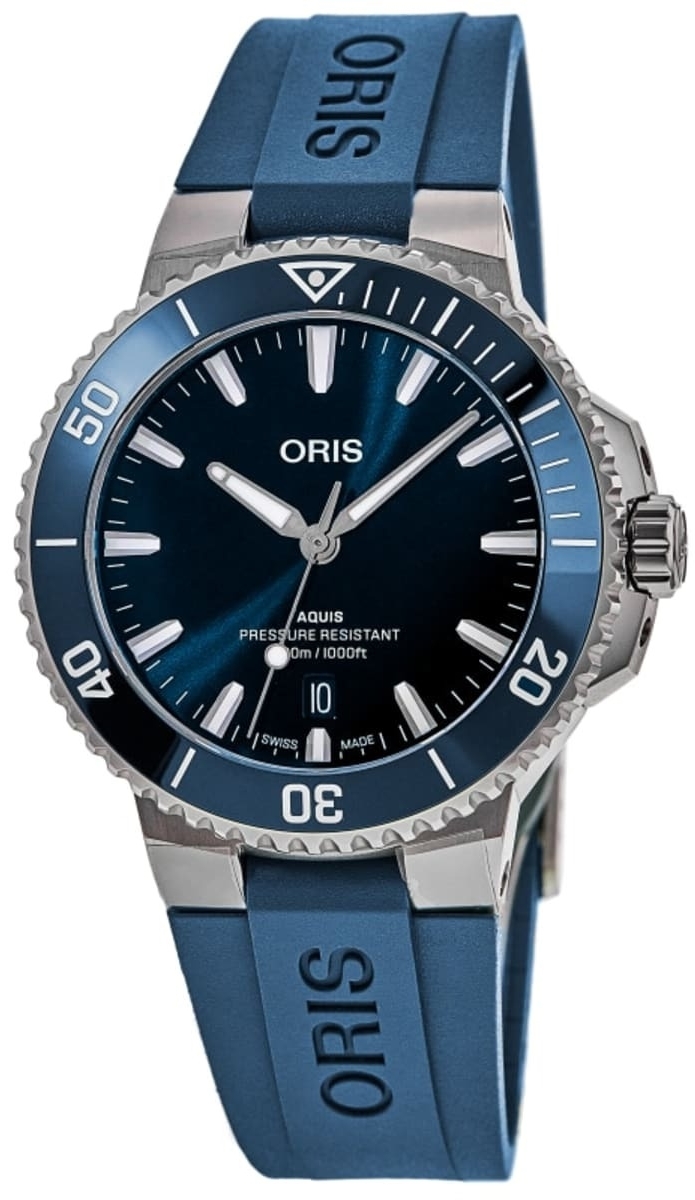 Oris Herreklokke 01 733 7789 4135-07 4 23 35FC Aquis Blå/Gummi